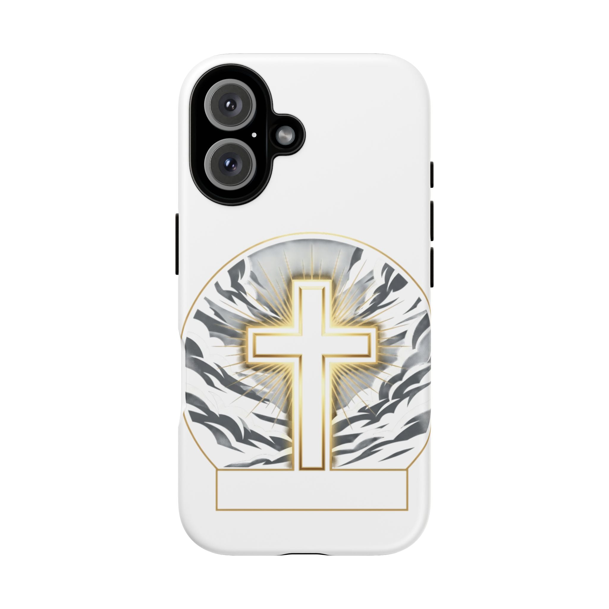 Faith Over Fear Phone Case – Cross & Storm Design, Tough Protective Case