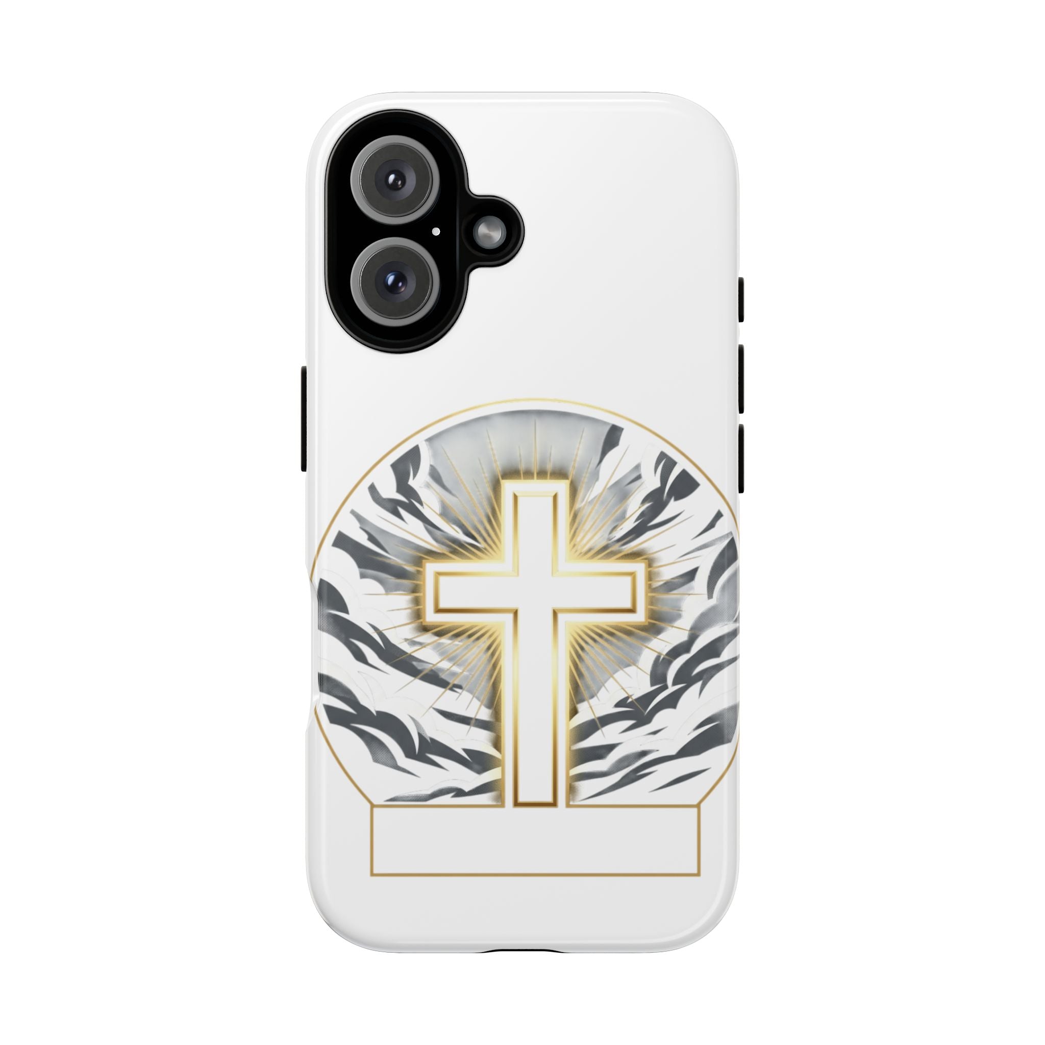 Faith Over Fear Phone Case – Cross & Storm Design, Tough Protective Case